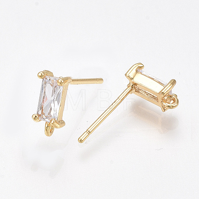 Brass Stud Earring Findings X-KK-T038-492C-1