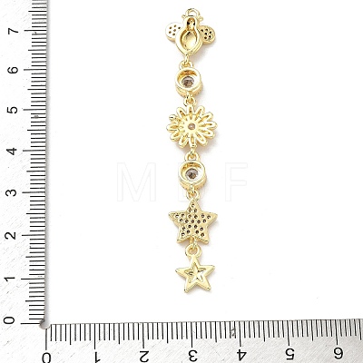 Brass Micro Pave Clear Cubic Zirconia Big Pendants KK-B176-02G-08-1