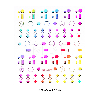 Metallic Nail Decals Stickers MRMJ-R090-55-DP3197-1