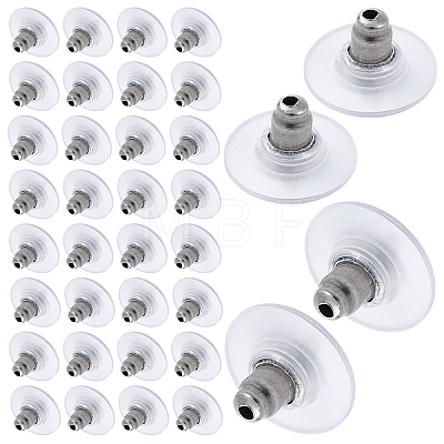 100Pcs Brass Bullet Clutch Earring Backs with Pad KK-YW0002-43P-1