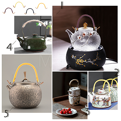   8Pcs 4 Colors Plastic Teapot Handle FIND-PH0003-41-1