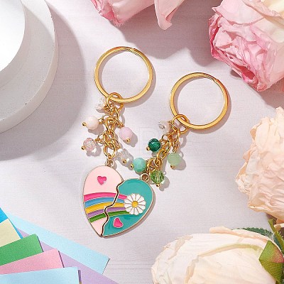 2Pcs Alloy Enamel Charm Keychains KEYC-JKC01093-1