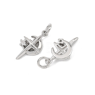 SHEGRACE Brass Clear Cubic Zirconia Charms XGRQ3P577-575P-1