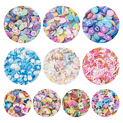 70G 10 Styles Handmade Polymer Clay Cabochons CLAY-TA0001-18-1