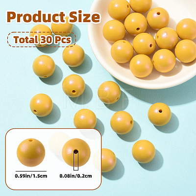 30Pcs Round Silicone Beads SIL-SZ0004-23D-1