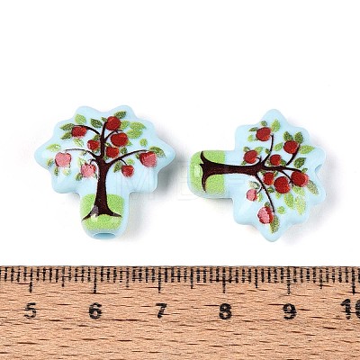 Printed Opaque Acrylic Beads OACR-N152-11B-1