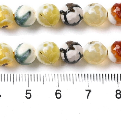 Dyed & Heated Natural Fire Crackle Agate Beads Strands G-P539-B01-23-1