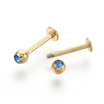 304 Stainless Steel Barbell Cartilage Earrings EJEW-L207-O10-G-1