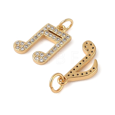 Rack Plating Brass Micro Pave Clear Cubic Zirconia Pendants KK-G507-02G-1