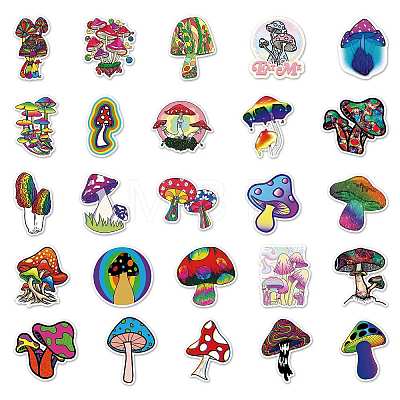 50Pcs Rainbow Color PVC Waterproof Cartoon Stickers MUSH-PW0001-063-1