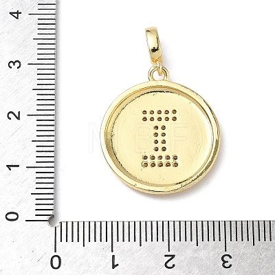 Brass Micro Pave Clear Cubic Zirconia Pendants KK-L253-17G-I-1