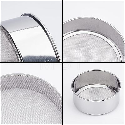 Olycraft 3 Pcs 3 Style 201 Stainless Steel Woven Wire Mesh Sieve DIY-OC0008-17-1