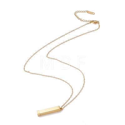 304 Stainless Steel Rectangle Bar Pendant Necklace NJEW-P262-18-1