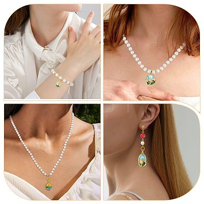 5Pcs Brass Enamel Pendants KK-SZ0002-58A-1