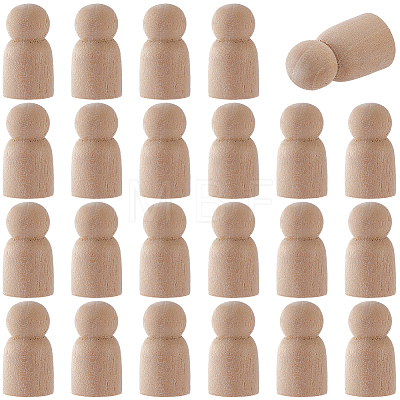10Pcs Unfinished Wood Puppet WOOD-GF0002-42A-1
