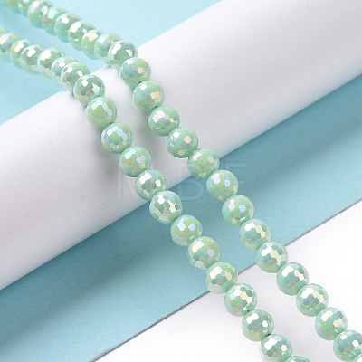 Electroplate Opaque Solid Color Glass Beads Strands X-GLAA-E036-10D-1