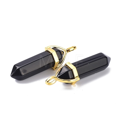 Natural Obsidian Pointed Pendants G-G025-01G-15-1