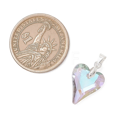 Electroplated Transparent Glass Pendants PALLOY-JF05156-02-1