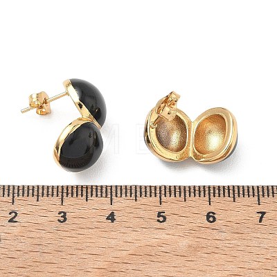 304 Stainless Steel Enamel Stud Earrings SA-CBA2696-32G-02-1