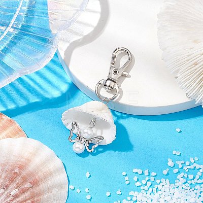 Angel Alloy & Natural Shell Pendant Decorations HJEW-JM02016-03-1