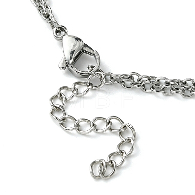 304 Stainless Steel Cable Chains Double Layer Multi-strand Bracelet BJEW-TA00458-1
