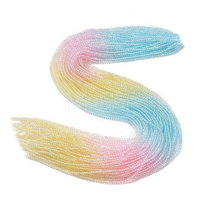 Transparent Gradient Color Glass Beads Strands GLAA-G101-2mm-16-1