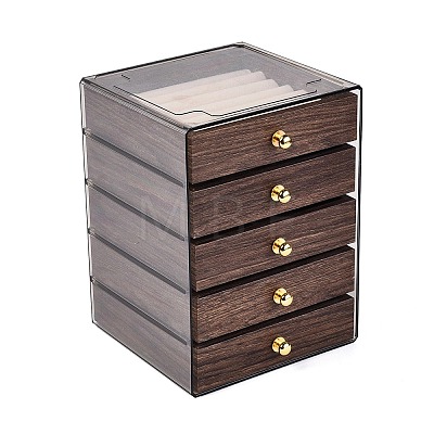 5-Tier PET Plastic Jewelry Storage Drawer Boxes CON-N016-04-1