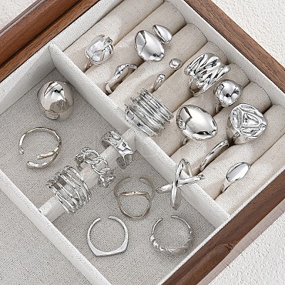 Alloy Cuff Open Rings Sets for Women WG801CE-01-1