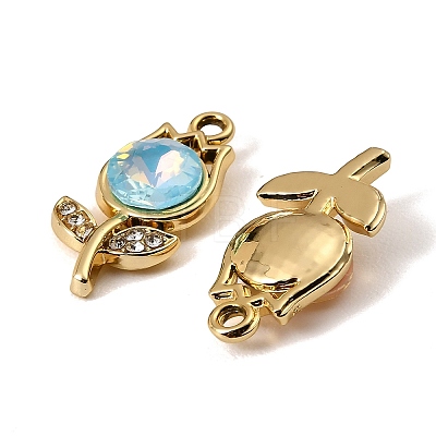 UV Plating Alloy Glass Pendants FIND-K032-08G-1