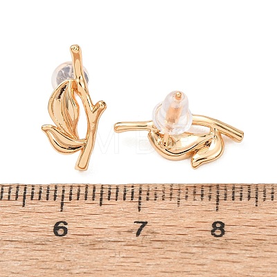 Brass Stud Earrings EJEW-D363-01G-02-1