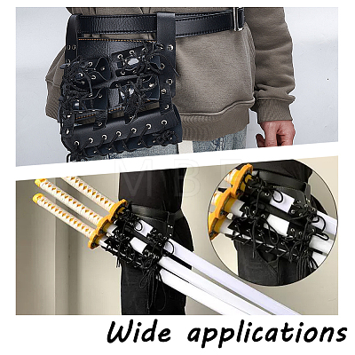 PU Leather with Alloy Waist Fencing Sheath AJEW-WH0248-519B-1