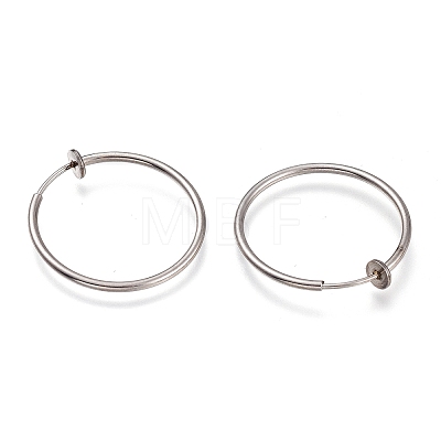 304 Stainless Steel Retractable Earrings STAS-O135-01G-01-1