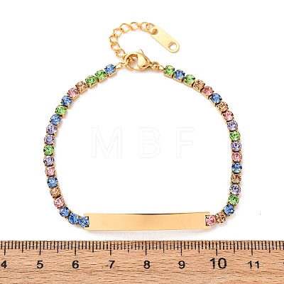 304 Stainless Steel Rhinestone Cup Chain Bracelets BJEW-G753-02G-01-1