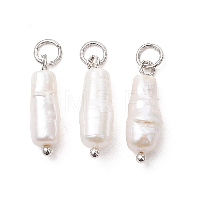 Natural Baroque Keshi Pearl Pendants PALLOY-JF05439-01-1