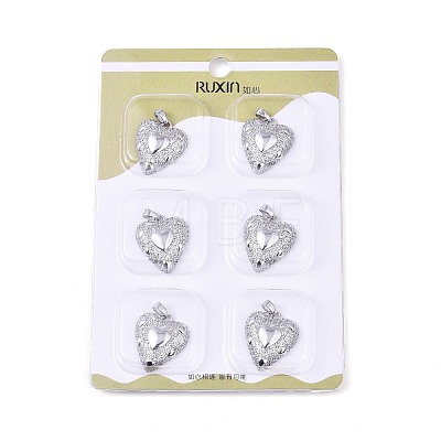 Brass Micro Pave Cubic Zirconia Pendants KK-T073-40P-1