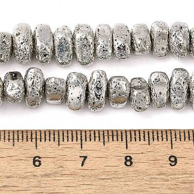 Electroplated Natural Lava Rock Beads Strands G-L606-D02-01C-1