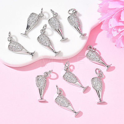 SHEGRACE Brass Clear Cubic Zirconia Pendants XGRQ3K848-525P-1
