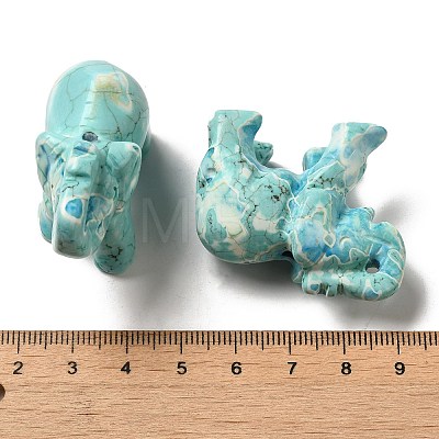 Natural Howlite Carved Elephant Beads G-Z053-02-1