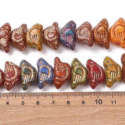 Painted Glass Beads Strands GLAA-B037-11-1