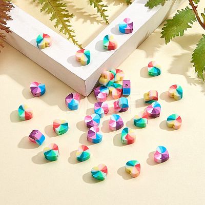 200Pcs 2 Colors Handmade Polymer Clay Beads CLAY-SZ0001-07-1
