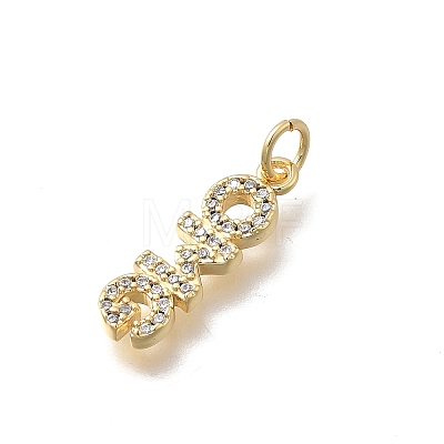 Brass Micro Pave Cubic Zirconia Pendants KK-D431-077G-1
