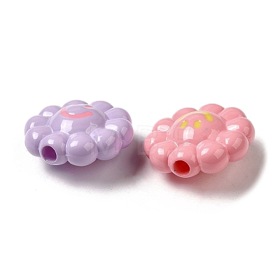Baking Paint Opaque Acrylic European Beads X-MACR-D025-07-1