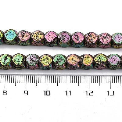 Electroplated Natural Lava Rock Beads Strands G-A256-C01-01A-1