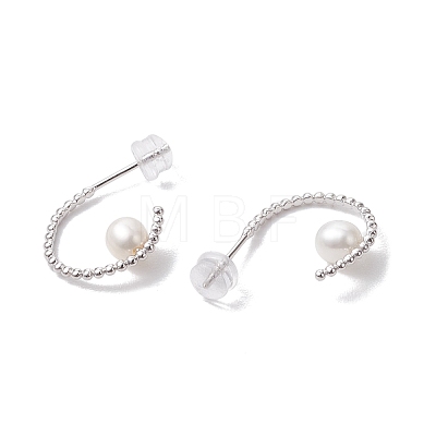 Natural Pearl Ear Studs EJEW-P286-04P-1