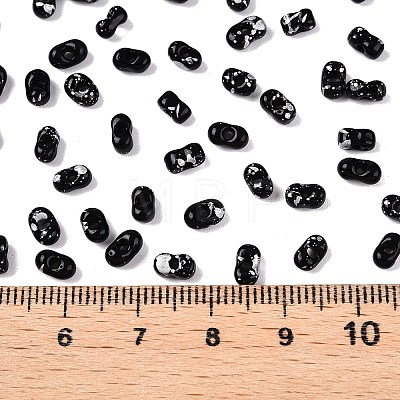 Picasso Spray Painted Glass Seed Beads SEED-T006-04-37-1