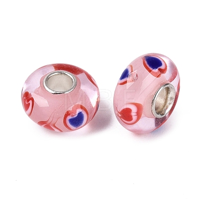 Handmade Lampwork & Brass Core European Beads LAMP-N044-05S-01-1