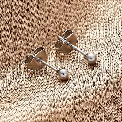 Tarnish Resistant 304 Stainless Steel Stud Earrings EJEW-L215-57A-P-1