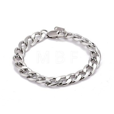 304 Stainless Steel Curb Chains Bracelets BJEW-JB06273-1