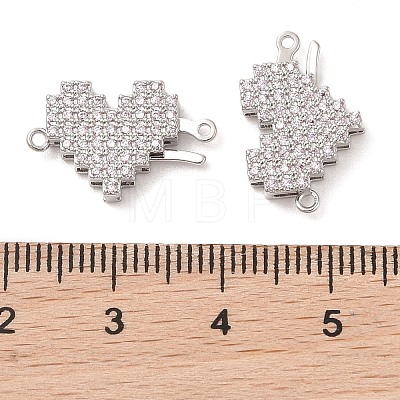 Brass Micro Pave Clear Cubic Zirconia Hook and S-Hook Clasps KK-S388-05P-02-1