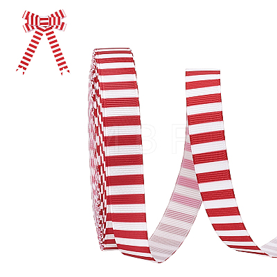 Polyester Stripe Pattern Ribbon OCOR-WH0078-526B-01-1